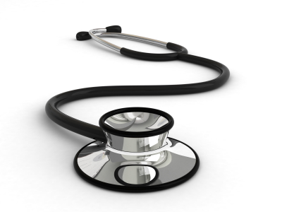 laptop and stethoscope Royalty Free Stock Photo